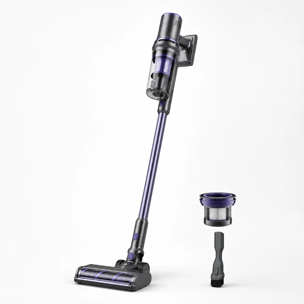 Aspirador escoba inalámbrico con filtro HEPA y accesorios